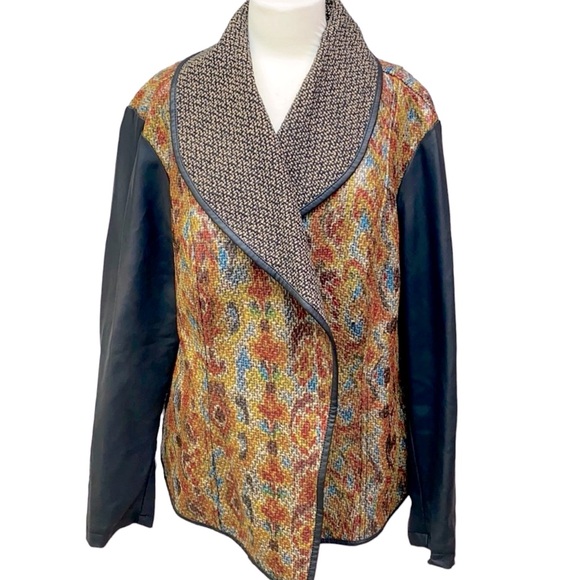 Kate & Mallory Multi Colored Textured Faux Leather Jacket - Picture 2 of 6